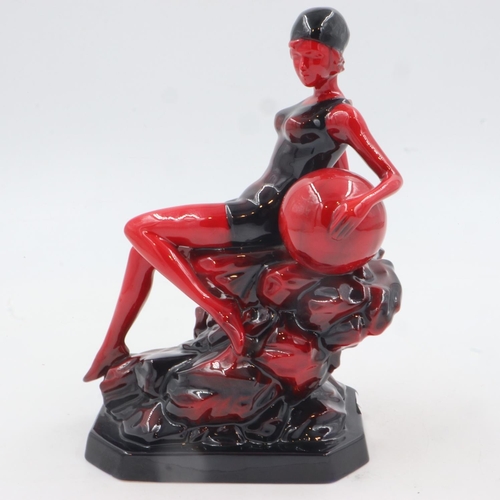 193 - Peggy Davies ceramic figure, Ruby Fusion, no cracks or chips, H: 26 cm. UK P&P Group 2 (£20+VAT for ... 