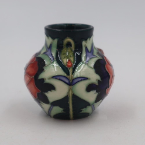 203 - Small Moorcroft bulbous Poppy vase, no cracks or chips, H: 7 cm. UK P&P Group 1 (£16+VAT for the fir... 