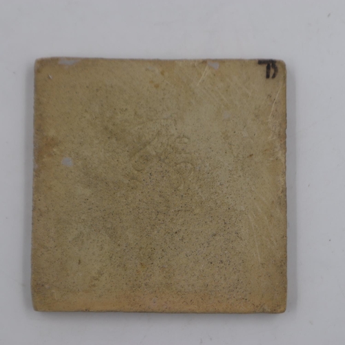 208 - Single antique polychrome tile 10cm x 10cm. UK P&P Group 1 (£16+VAT for the first lot and £2+VAT for... 