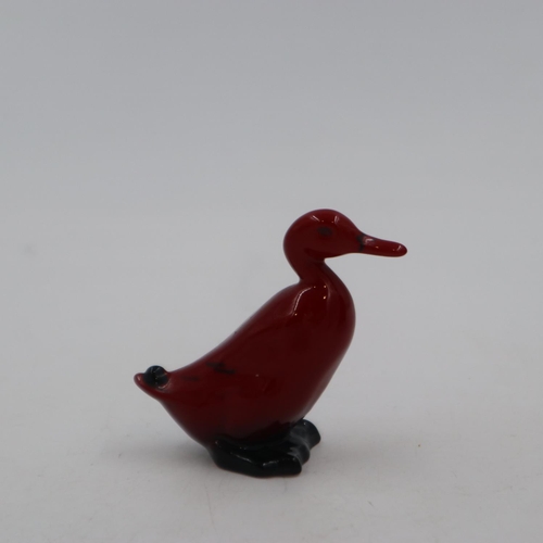 216 - Boxed Royal Doulton flambé small duck, no cracks or chips, H: 60 mm. UK P&P Group 1 (£16+VAT for the... 