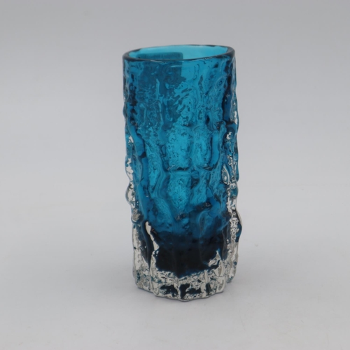 242 - Whitefriars Bark vase in Kingfisher blue, H: 15 cm, no condition issues noted. UK P&P Group 3 (£30+V... 