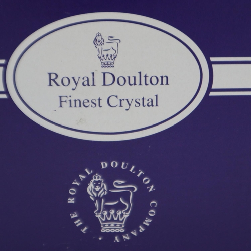 247 - Collection of crystal and glass ware to include a boxed Royal Doulton fruit bowl, crystal posy bowl,... 