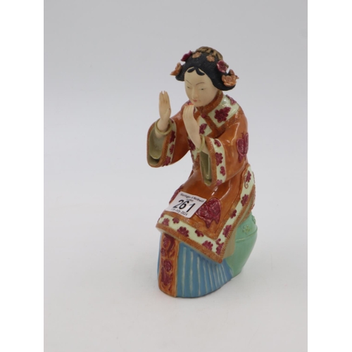 261 - Painted resin figure, H: 23 cm. UK P&P Group 2 (£20+VAT for the first lot and £4+VAT for subsequent ... 