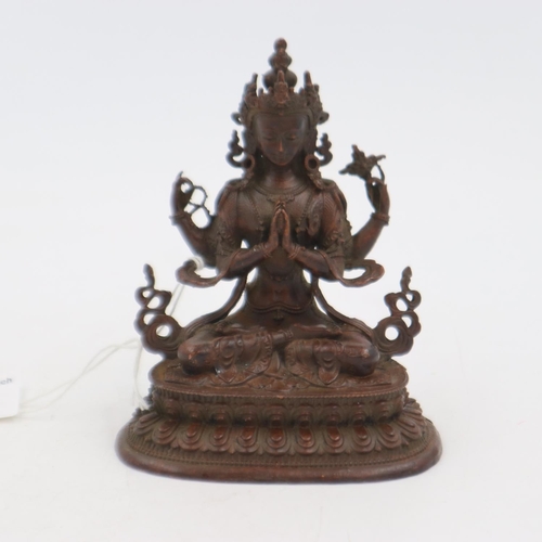 263 - Bronze sitting Buddha, H: 11 cm. UK P&P Group 1 (£16+VAT for the first lot and £2+VAT for subsequent... 