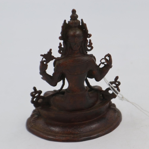 263 - Bronze sitting Buddha, H: 11 cm. UK P&P Group 1 (£16+VAT for the first lot and £2+VAT for subsequent... 