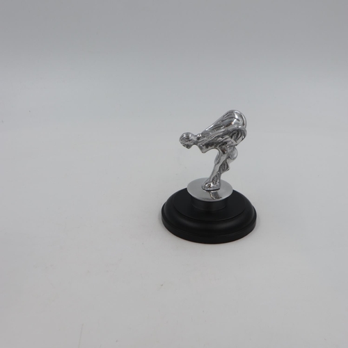 297 - Chrome flying lady on base, Spirit of Ecstasy. UK P&P Group 2 (£20+VAT for the first lot and £4+VAT ... 