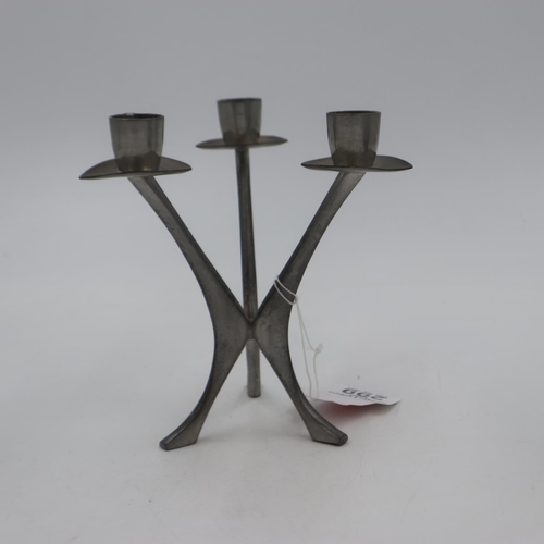 299 - Pewter candlestick from Norway, signed B.M. UK P&P Group 2 (£20+VAT for the first lot and £4+VAT for... 