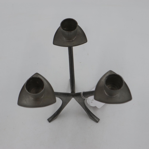 299 - Pewter candlestick from Norway, signed B.M. UK P&P Group 2 (£20+VAT for the first lot and £4+VAT for... 