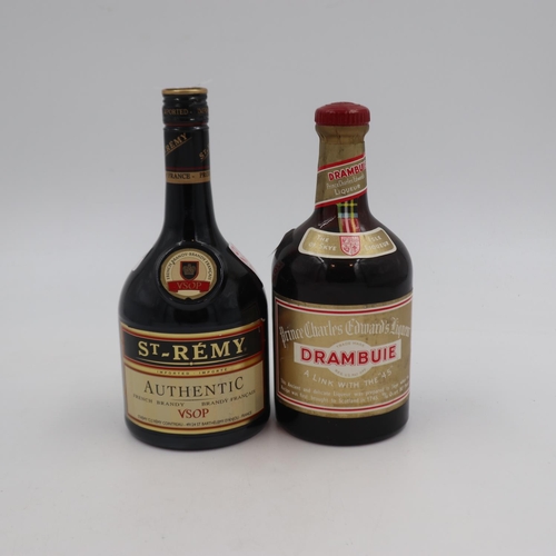 324 - 70cl bottle of St-Remy French brandy and a 70cl bottle of Drambuie. UK P&P Group 3 (£30+VAT for the ... 