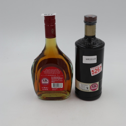 328 - 70cl bottle of Whitley Neill Original Dry Gin and a 70cl bottle of G&J American brandy. UK P&P Group... 