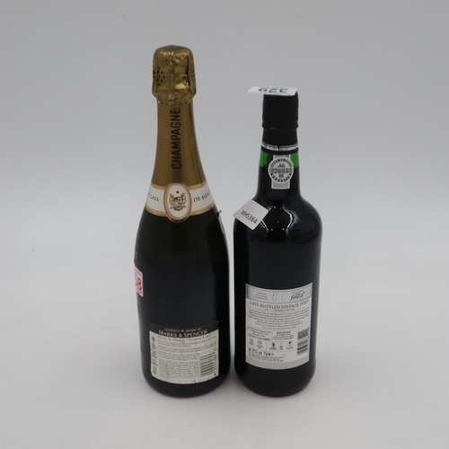 329 - 75cl bottle of Saint Gall Champagne and a 75cl bottle of Symington Estates 2013 late bottled vintage... 