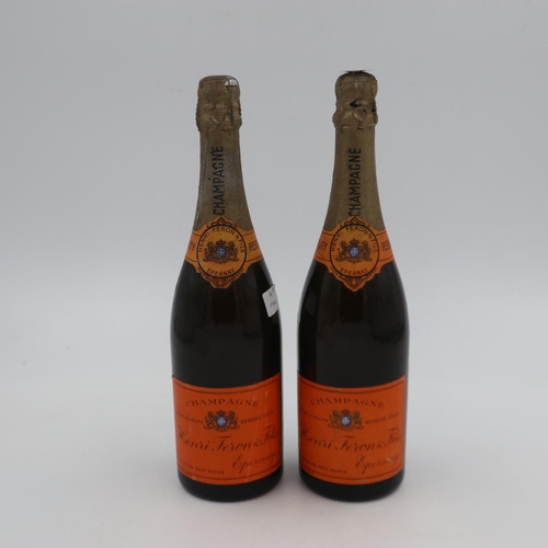 333 - Two bottles of Henri Feron & Fils NV Champagne, believed to date from 1943. UK P&P Group 3 (£30+VAT ... 