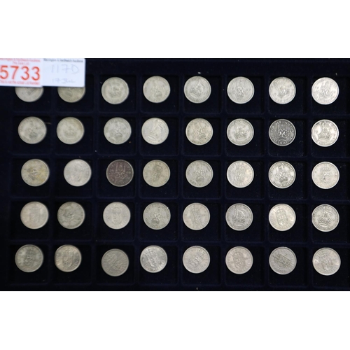 117D - Tray of 40 Scottish and English versions of pre decimal shillings. UK P&P Group 1 (£16+VAT for the f... 