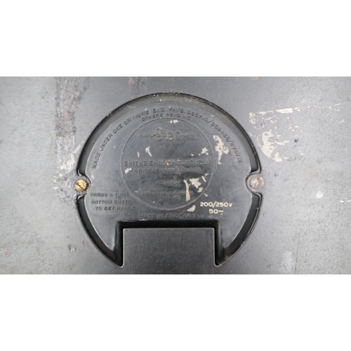 321 - Smiths Sectric clock dealer wall clock, crack to glass, D: 38 cm. Not available for in-house P&P