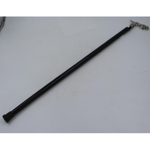 322 - Chrome Jaguar handled walking stick. UK P&P Group 3 (£30+VAT for the first lot and £8+VAT for subseq... 