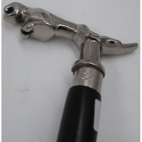 322 - Chrome Jaguar handled walking stick. UK P&P Group 3 (£30+VAT for the first lot and £8+VAT for subseq... 