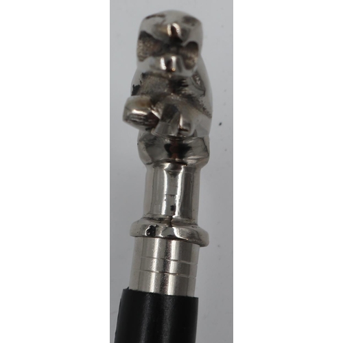 322 - Chrome Jaguar handled walking stick. UK P&P Group 3 (£30+VAT for the first lot and £8+VAT for subseq... 