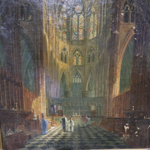 2038 - In the manner of Sir Wyke Bayliss (1835 - 1906): a large oil on canvas, Westminster Cathedral interi... 