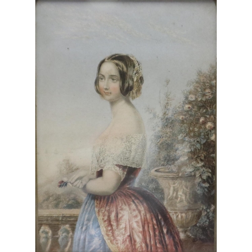 2002 - George Baxter (1804-1867): coloured lithograph, The Bride (a portrait of Queen Victoria after Winter... 