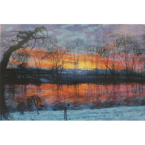 2008 - Rolf Harris (1930-2023): artist signed limited edition colour lithograph, Dawn Over The River, 472/4... 