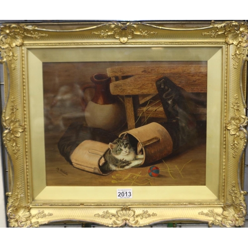 2013 - A Carlisle (early 20th century): oil on canvas, puss in boots, inscribed and dated 1920 verso, 39 x ... 