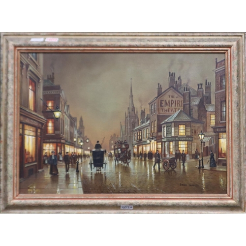 2014 - Steven Scholes (b. 1952): oil on canvas, Market Place (Bury), 65 x 44 cm. Not available for in-house... 