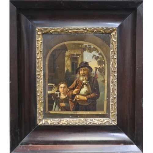 2019 - 17th Century Circle of Abraham Bloemaert (1564-1651): oils on copper panel, Bagpiper with child with... 