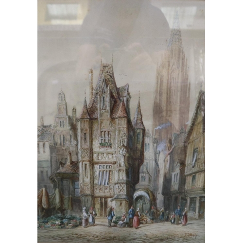 2026 - Henry Thomas Schafer (1854-1915): watercolour, Ulm Bavaria Germany, 30 x 40 cm, frame 43 x 54 cm. No... 