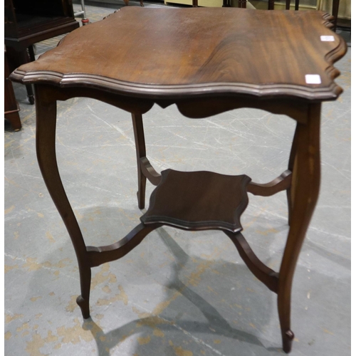 2105 - An Edwardian walnut parlour table, with shaped top and under tier, 68 x 68 x 72 cm H. Not available ... 