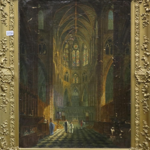 2038 - In the manner of Sir Wyke Bayliss (1835 - 1906): a large oil on canvas, Westminster Cathedral interi... 