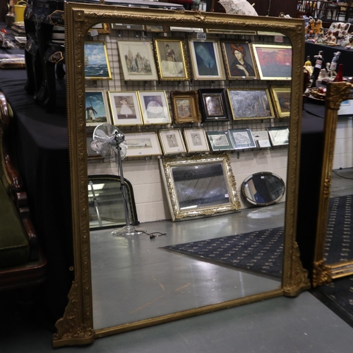 2044 - A large Victorian gilt framed overmantel, later repainted, overall 125 x 127 cm. Not available for i... 