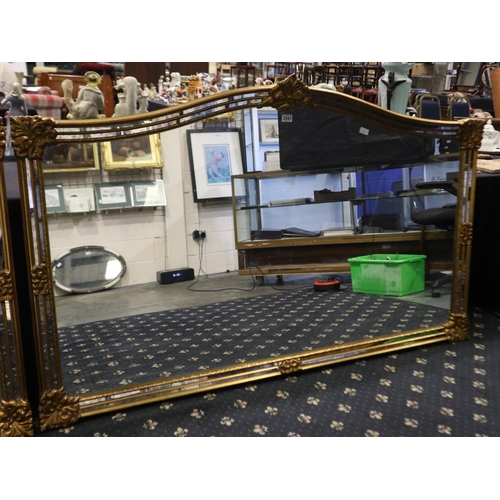 2045 - A large pair of contemporary arched mirrors, each with gilt and further mirrored frame, overall 185 ... 