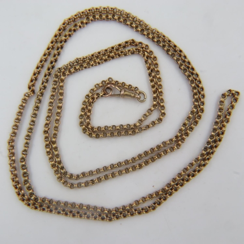 21 - 9ct gold guard chain, L: 116 cm, 12.9g. UK P&P Group 0 (£6+VAT for the first lot and £1+VAT for subs... 