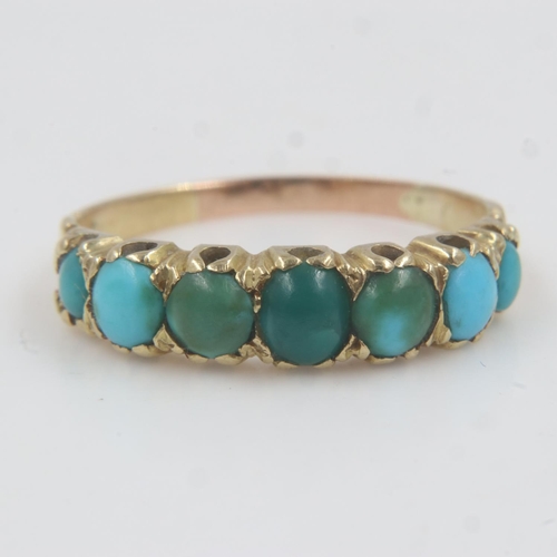 24 - Unmarked 15-18ct gold turquoise set ring, size N/O, 2.0g. UK P&P Group 0 (£6+VAT for the first lot a... 