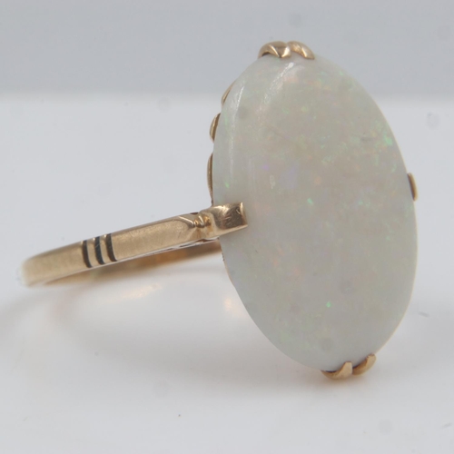 36 - Unmarked 9ct gold opal set ring, size N/O, 3.6g. UK P&P Group 0 (£6+VAT for the first lot and £1+VAT... 