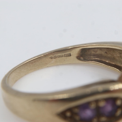 47 - 9ct gold ring set with amethyst, size N, 3.7g. UK P&P Group 0 (£6+VAT for the first lot and £1+VAT f... 