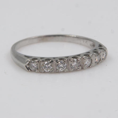 9 - Unmarked white gold diamond set ring, size N/O, 1.6g. UK P&P Group 0 (£6+VAT for the first lot and £... 