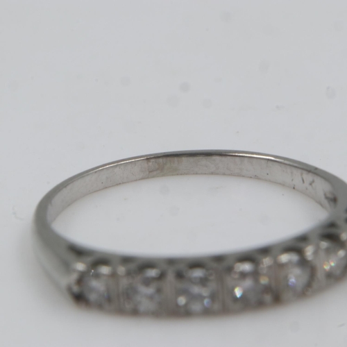 9 - Unmarked white gold diamond set ring, size N/O, 1.6g. UK P&P Group 0 (£6+VAT for the first lot and £... 