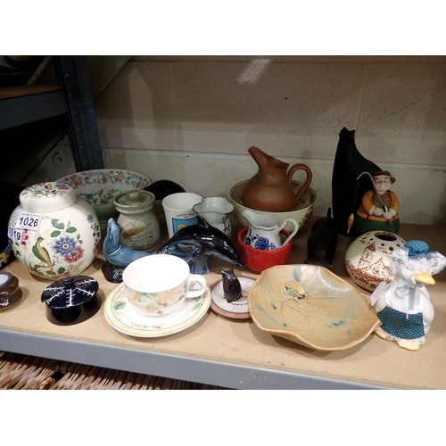 1026 - Mixed ceramics to include Minton and Poole. Not available for in-house P&P