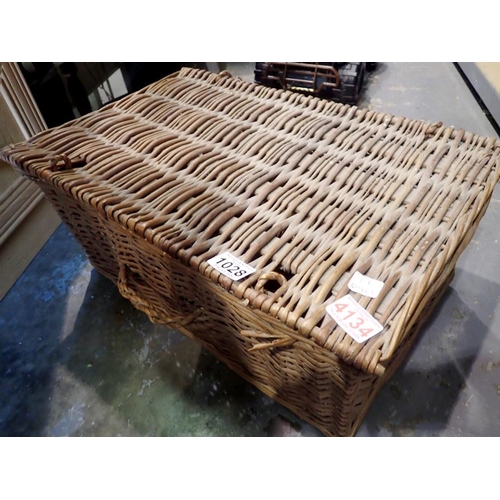 1028 - Two wicker baskets, small inside large. Not available for in-house P&P