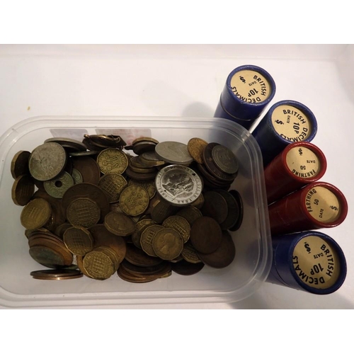 1058 - A large quantity of Victorian and later UK coins (tubes empty). UK P&P Group 2 (£20+VAT for the firs... 