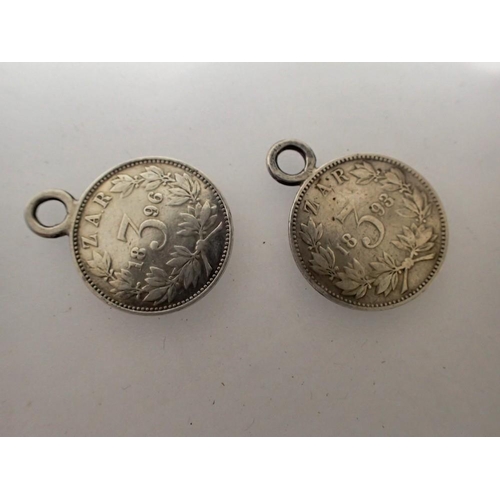 1083 - Two South African silver ZAR coin pendants. UK P&P Group 0 (£6+VAT for the first lot and £1+VAT for ... 