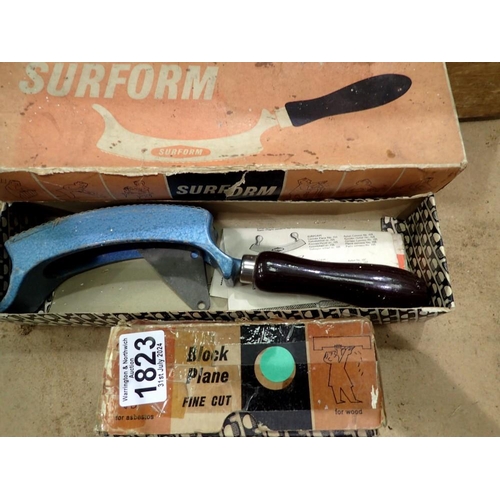 1823 - Simmonds Accessories block plane and Surform, boxed with paperwork. Not available for in-house P&P