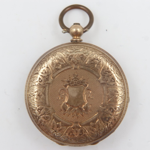 100 - Gold fob watch. UK P&P Group 1 (£16+VAT for the first lot and £2+VAT for subsequent lots)