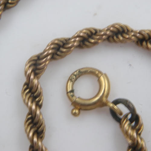 54 - 9ct gold rope-link neck chain, L: 48 cm, 12.6g. UK P&P Group 0 (£6+VAT for the first lot and £1+VAT ... 