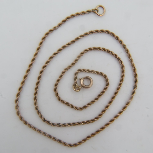 57 - 9ct gold rope-link neck chain, L: 40 cm, 4.0g. UK P&P Group 0 (£6+VAT for the first lot and £1+VAT f... 