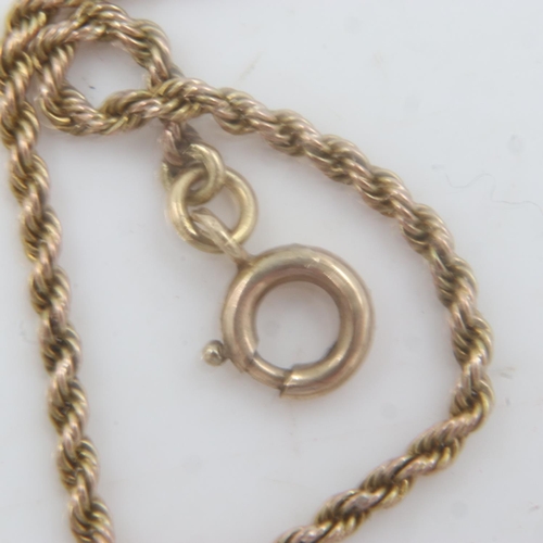 57 - 9ct gold rope-link neck chain, L: 40 cm, 4.0g. UK P&P Group 0 (£6+VAT for the first lot and £1+VAT f... 