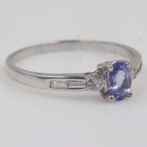 62 - Iliana 18ct white gold, tanzanite and diamond set ring, size U, 2.3g. UK P&P Group 0 (£6+VAT for the... 