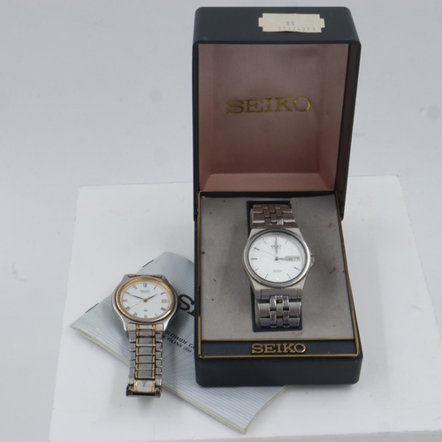 90 - Two Seiko quartz wristwatch, SQ and SQ100. UK P&P Group 1 (£16+VAT for the first lot and £2+VAT for ... 