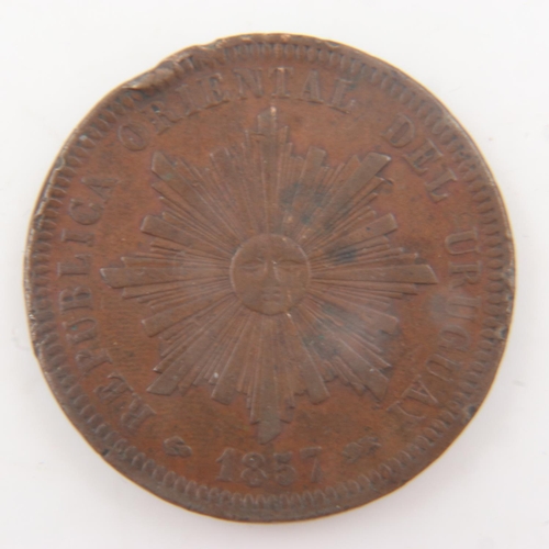 121 - 1857 - Uruguay 40 Centesimos - boxed. UK P&P Group 1 (£16+VAT for the first lot and £2+VAT for subse... 